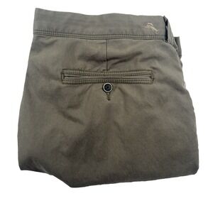 Tommy Bahama Khaki Stretch Shorts Mens 40 Tencel Cotton Spandex Marlin Logo Golf